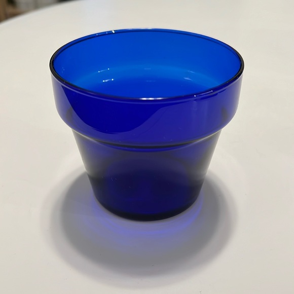 Vintage Other - Vintage cobalt blue glass planter pot